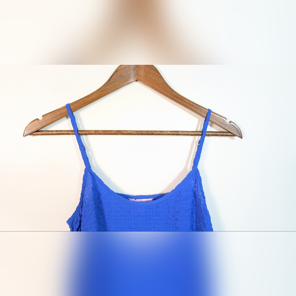 Lilly Pulitzer Colbat Royal Blue Naeem Strappy Fringe Hem Tank Top - Picture 3 of 7